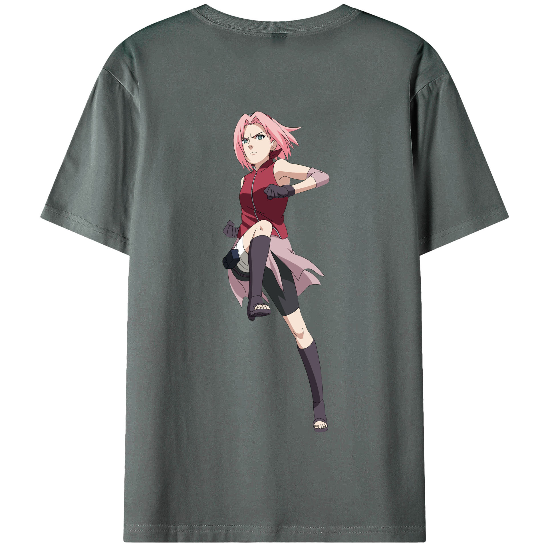 （画像用） NARUTO -ナルト- 春野サクラ Haruno Sakura 綿100％半袖Tシャツ（背面プリント）